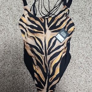 Women Tiger Print One Piece Swimsuit